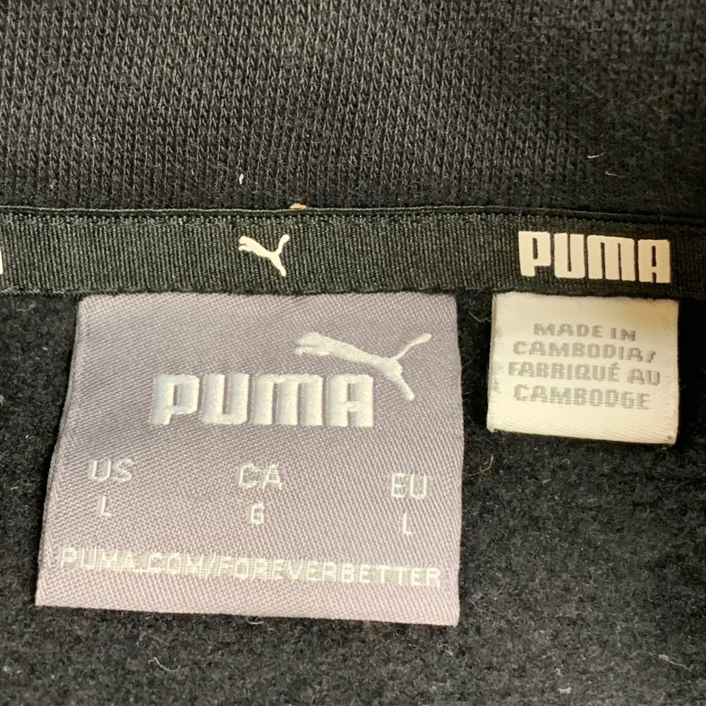 Puma Quarter Zip Pullover Mens L Black Fleece Sweatshirt Mock Neck Jacket 849039 - Picture 5 of 10